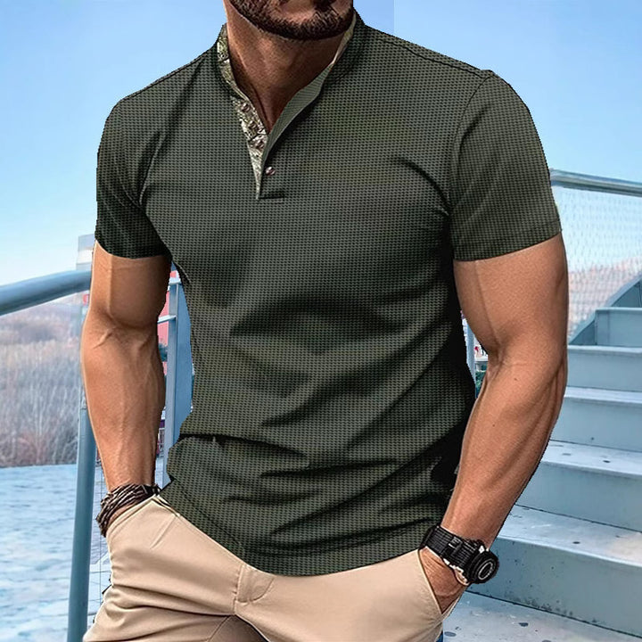 Herren Poloshirt mit modischem Kragen und strukturierter Oberfläche Aliams