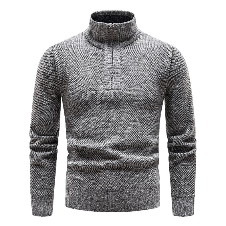 Herren Pullover mit halbem Reißverschluss und strukturiertem Design Aliams