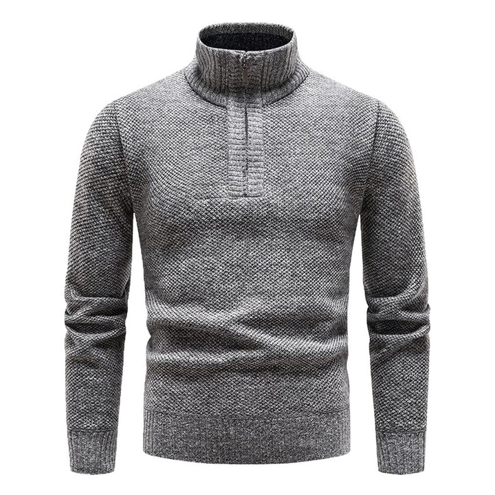 Herren Pullover mit halbem Reißverschluss und strukturiertem Design Aliams