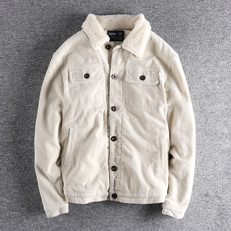 Herren Cordjacke mit kuscheligem Futter und praktischen Taschen Aliams