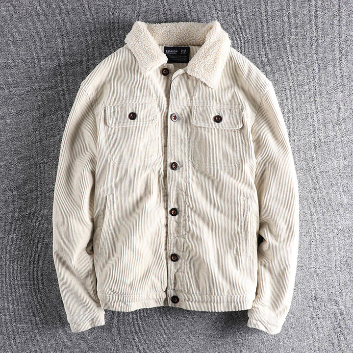Herren Cordjacke mit kuscheligem Futter und praktischen Taschen Aliams