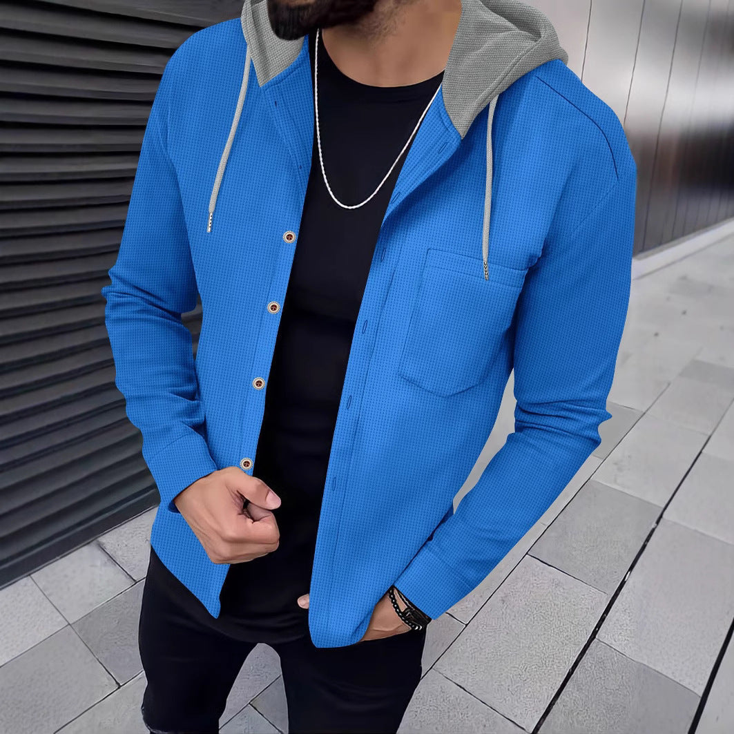 Herren Freizeithemden mit Kapuze und strukturiertem Design Aliams