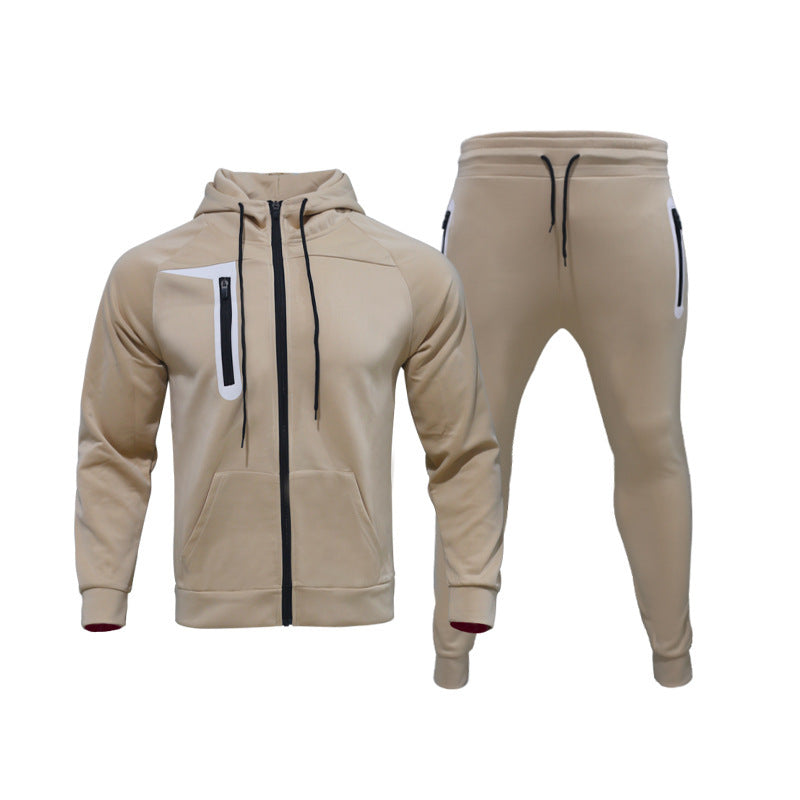 Herren sportliches Hoodie- und Jogginganzug-Set mit funktionalen Taschen Aliams