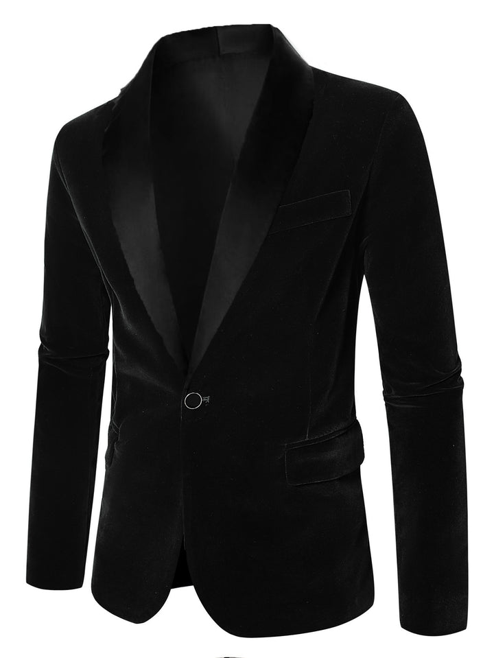 Herren eleganter Samtblazer mit Satinverarbeitung Aliams