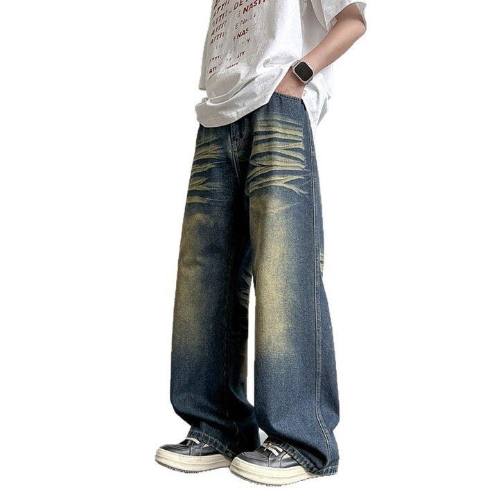 Unisex Weit geschnittene Denim-Hose mit einzigartigen Waschung und legerem Design Aliams