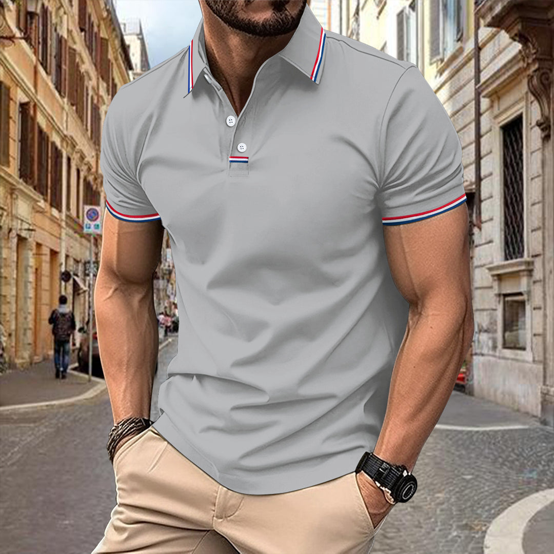 Herren elegantes und sportliches Polohemd mit strukturiertem Kragen Aliams