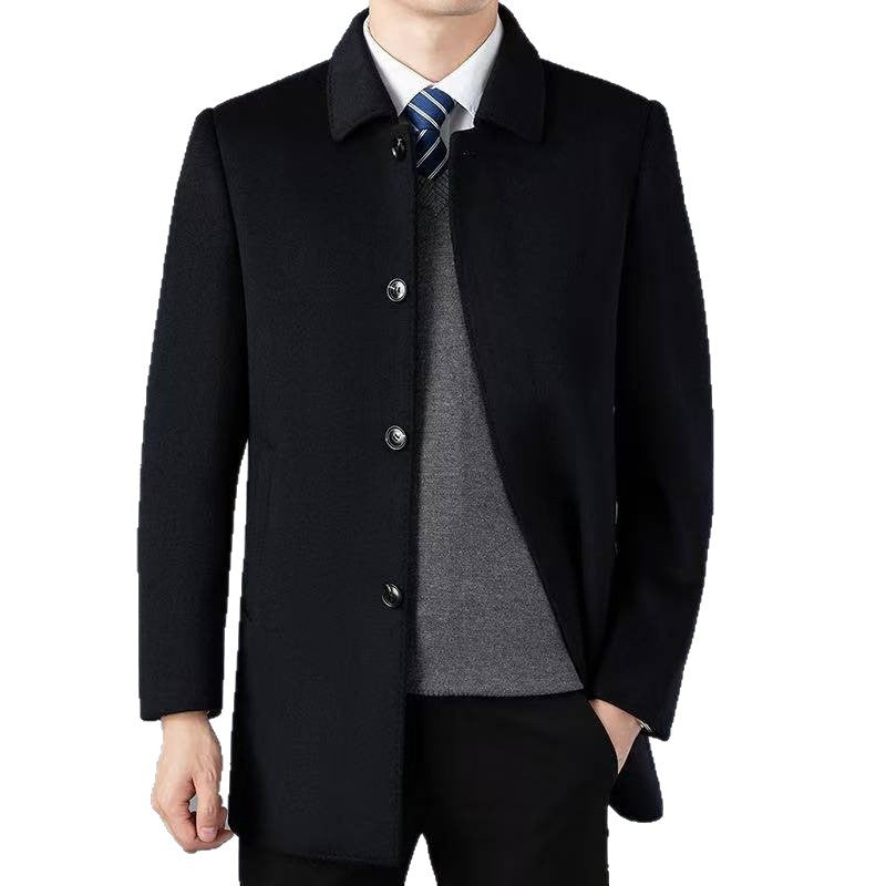 Herren klassischer Übergangs-Mantel aus hochwertigem Wollgemisch Aliams