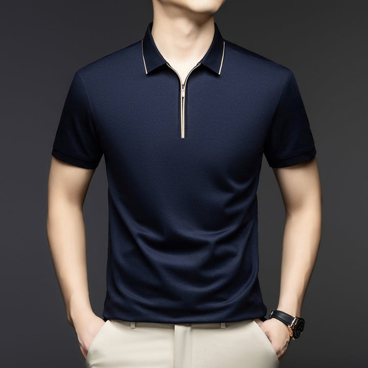 Herren Kurzarm-Shirt mit modernem Reißverschluss Aliams