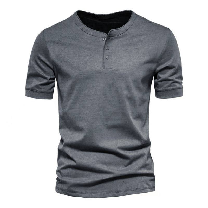 Herren Kurzarm-Henley-Shirt mit praktischer Knopfleiste und bequemer Passform Aliams