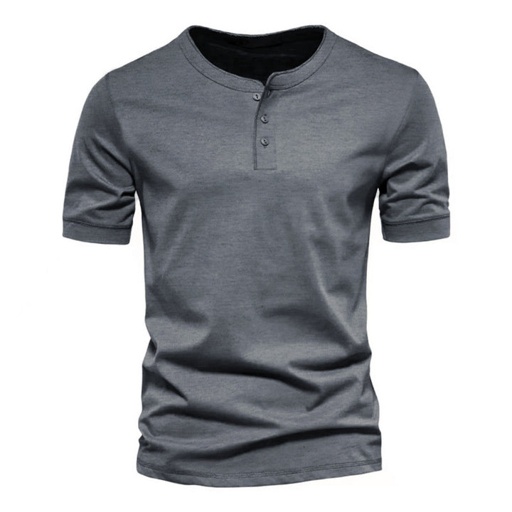 Herren Kurzarm-Henley-Shirt mit praktischer Knopfleiste und bequemer Passform Aliams