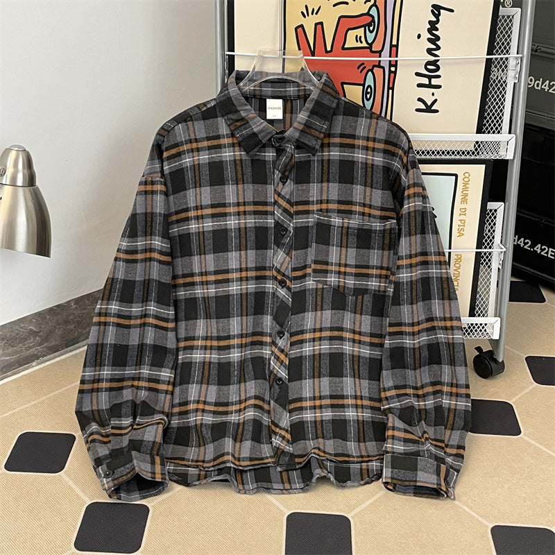 Herren kariertes Hemd mit bequemer Passform und Brusttasche Aliams