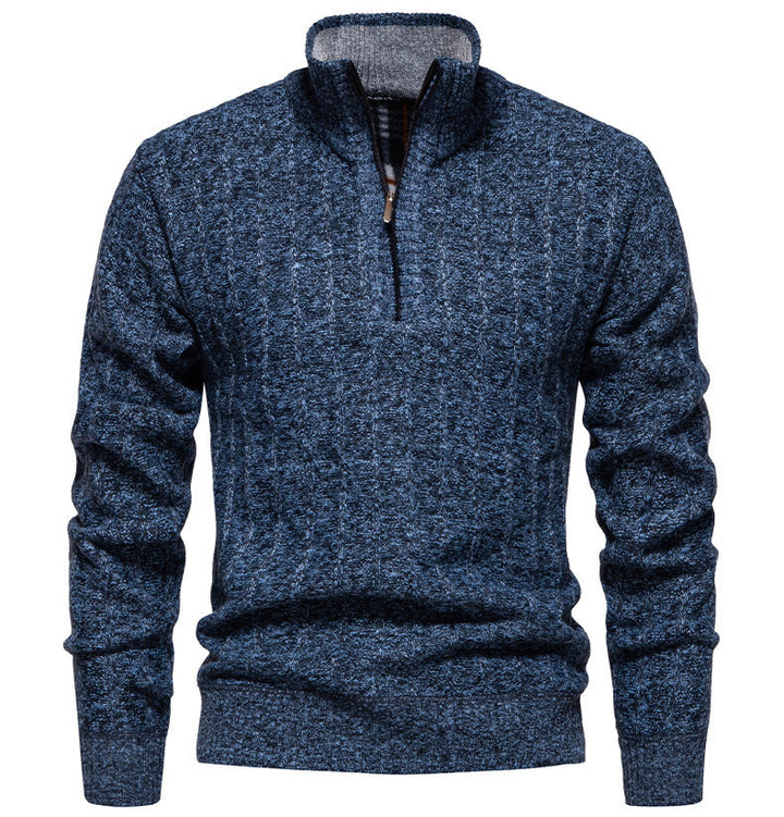 Herren Pullover mit Stehkragen und Zipper Aliams