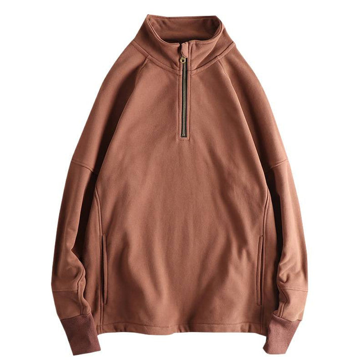 Herren Fleecejacke mit halbem Reißverschluss und seitlichen Eingrifftaschen Aliams