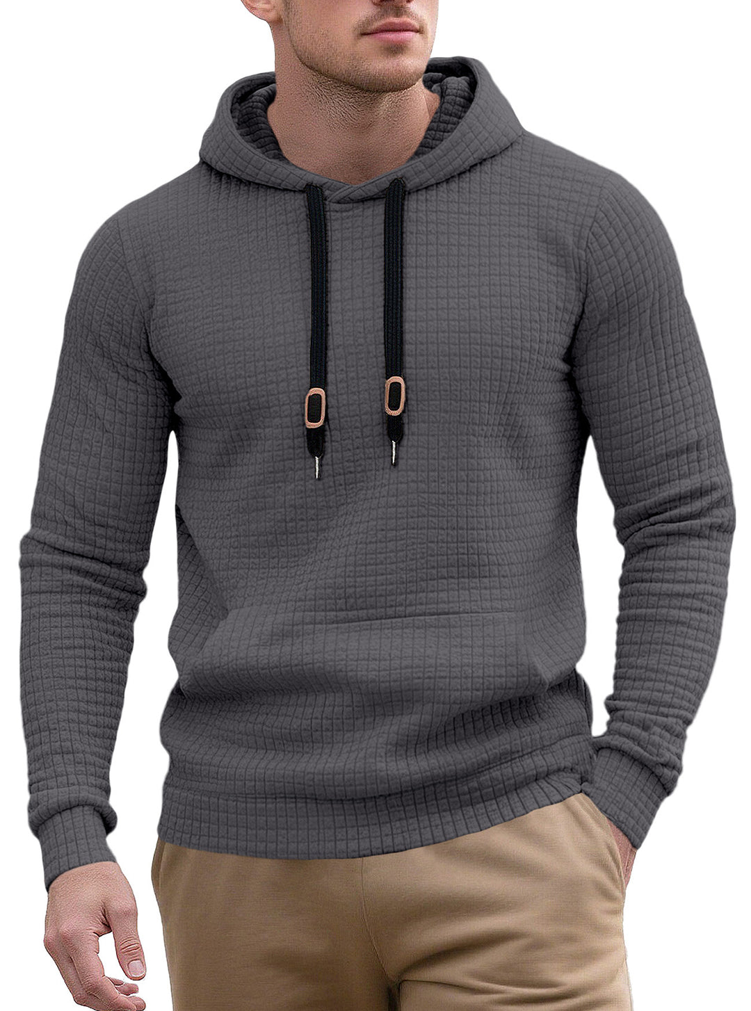 Herren Hoodie mit strukturierter Oberfläche und modischem Design Aliams