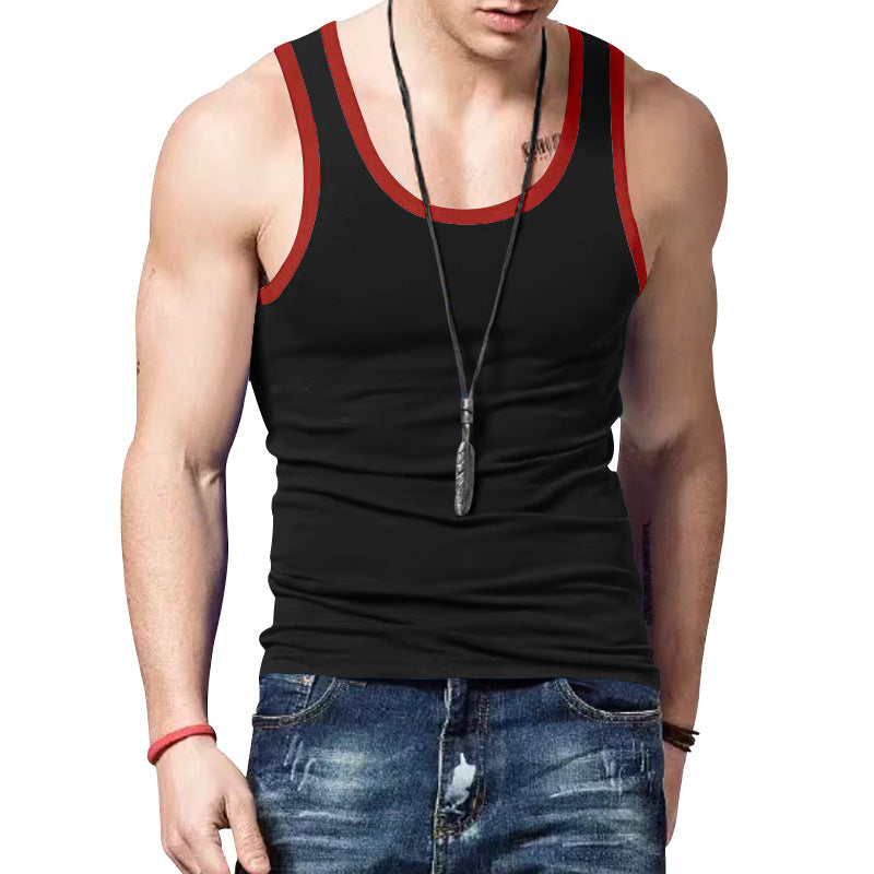 Herren sportliches Tanktop mit Kontraststreifen Aliams
