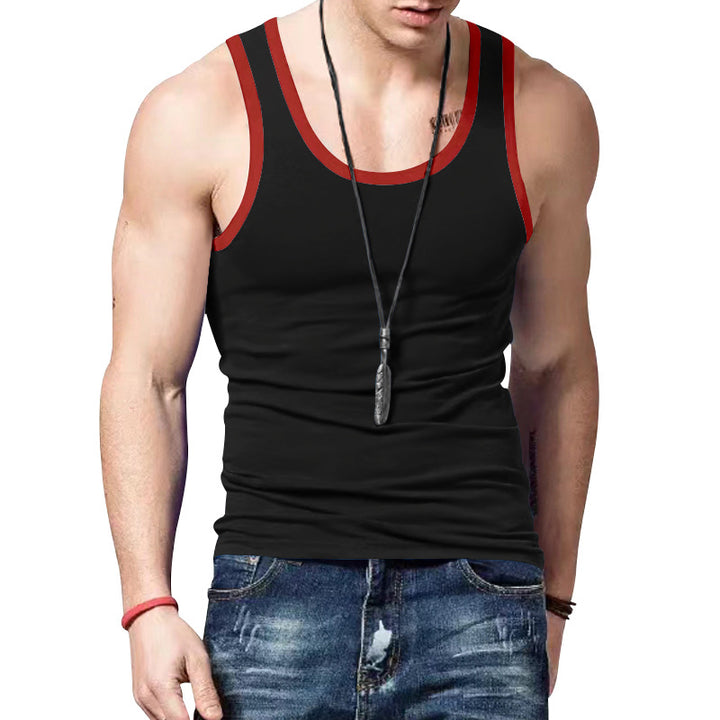 Herren sportliches Tanktop mit Kontraststreifen Aliams