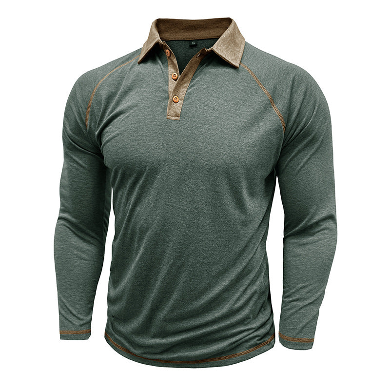 Herren Sportliches Langarm Polohemd mit strukturierter Kragenpartie und modischem Knopfdesign Aliams