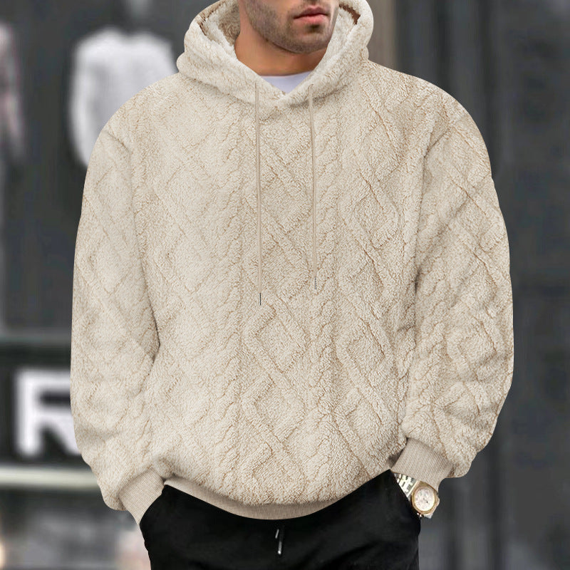 Herren Hoodiekapuzenpullover aus kuscheligem Material mit Struktur Aliams