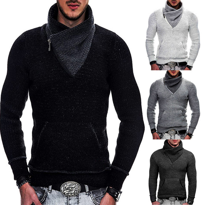 Herren Strickpullover mit hohem Kragen Aliams