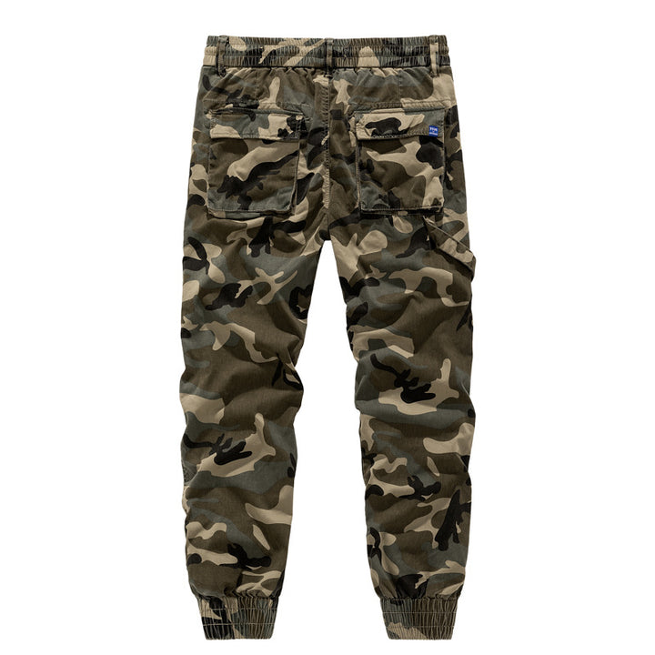 Herren Cargohose im lässigen Camouflage-Design mit elastischem Bund und zahlreichen Taschen Aliams