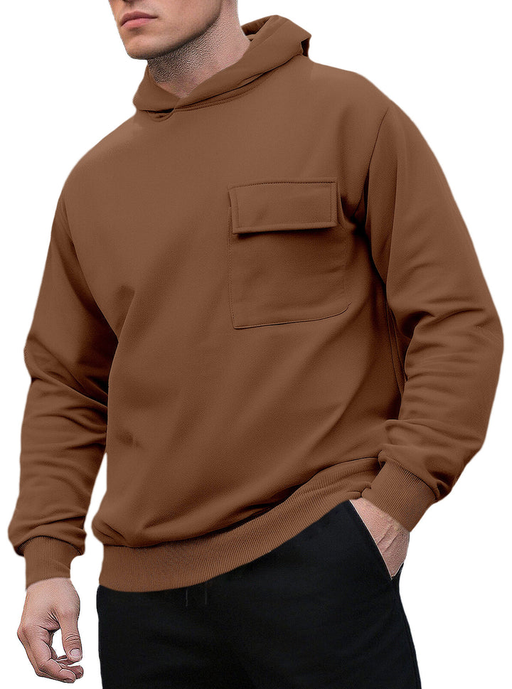 Herren bequemer Kapuzenpullover mit praktischer Brusttasche Aliams