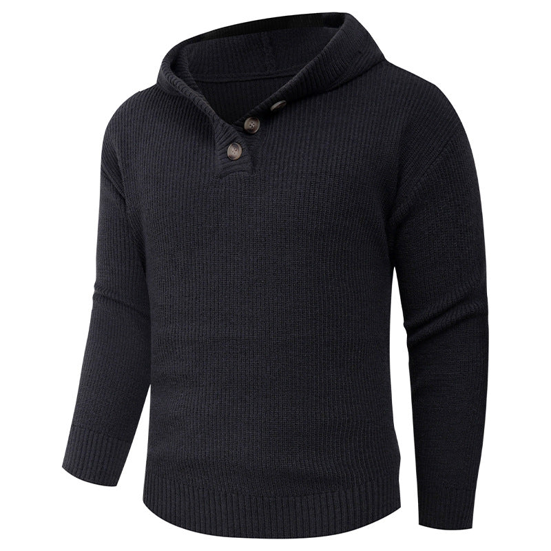 Herren Strickpullover mit hochabschließendem Kragen und Knopfdetails Aliams