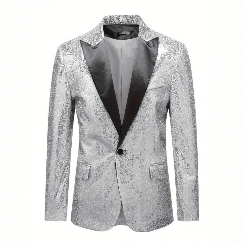 Herren Eleganter Pailletten-Smoking-Blazer Aliams