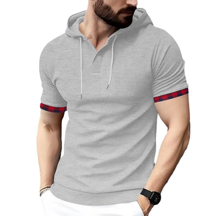 Herren Kapuzenshirt mit strukturiertem Design und Karo-Details Aliams