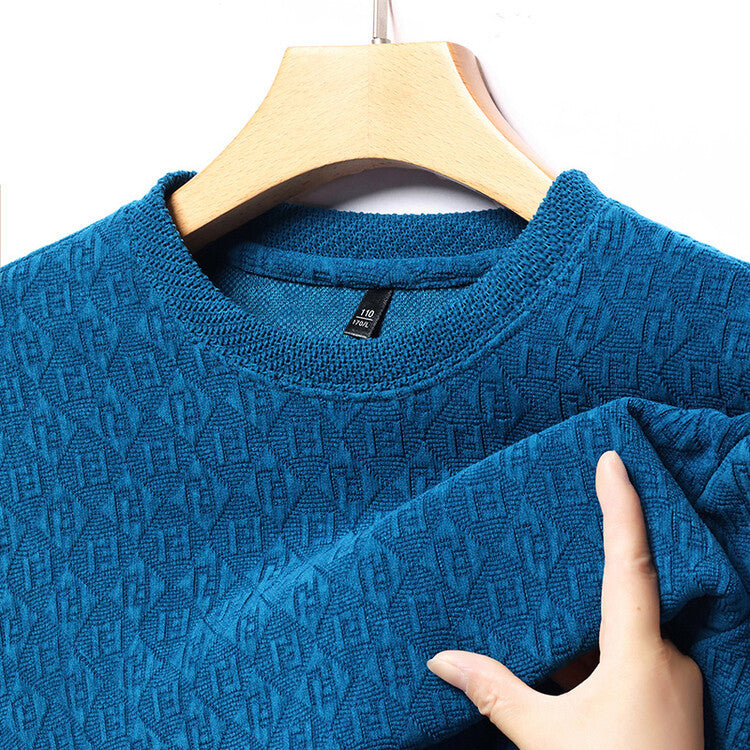 Herren hochwertiger Strickpullover mit modischem 3D-Muster Aliams