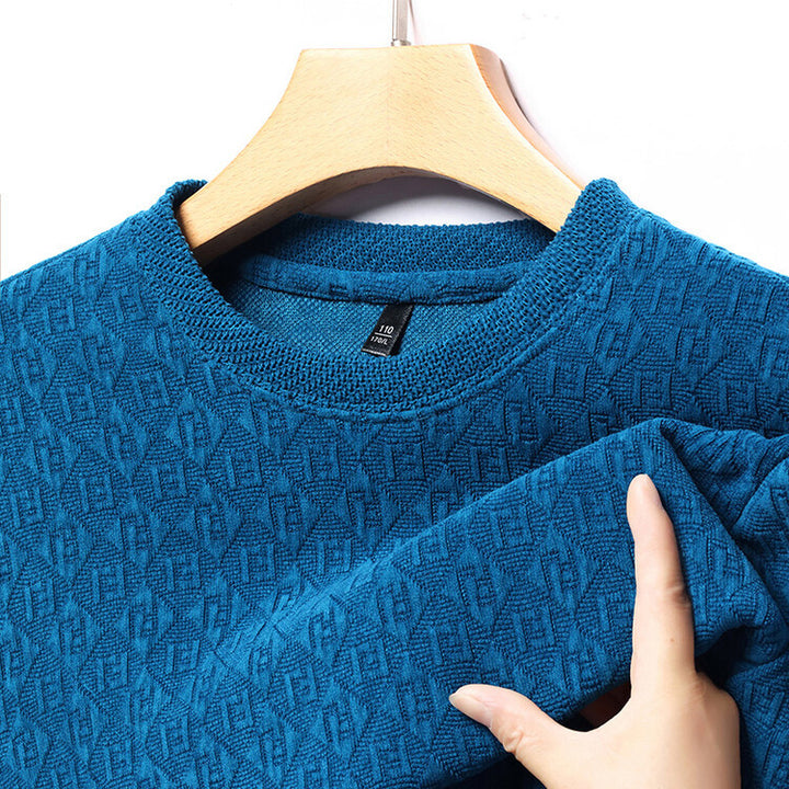 Herren hochwertiger Strickpullover mit modischem 3D-Muster Aliams