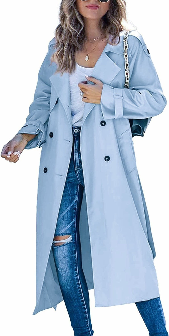 Damen Eleganter Trenchcoat im Oversize-Stil mit Taillengürtel Aliams