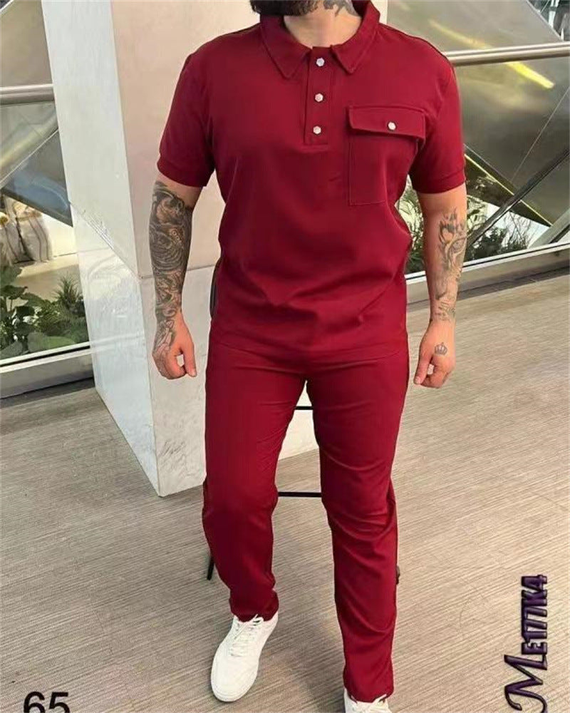 Stylisches Polo- und Hosen-Set für Herren Aliams