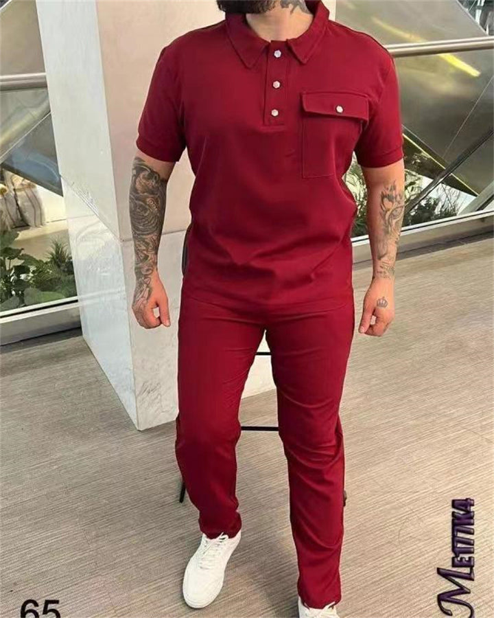 Stylisches Polo- und Hosen-Set für Herren Aliams