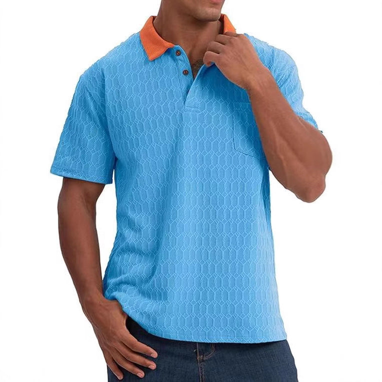 Herren Poloshirt mit strukturiertem Design und kontrastierendem Kragen Aliams