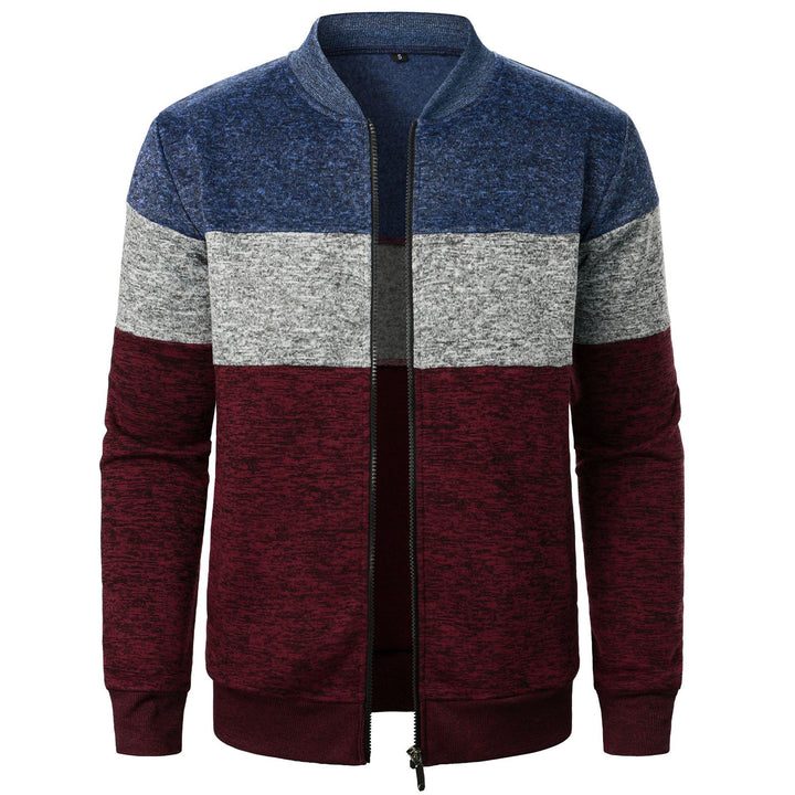 Herren Sportliche Sweatjacke mit modernem Streifenmuster und elastischem Abschluss Aliams