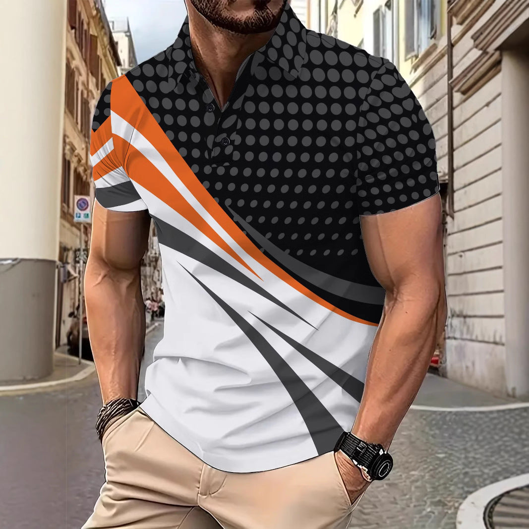 Herren Sportliches Poloshirt mit dynamischem Grafikdesign Aliams