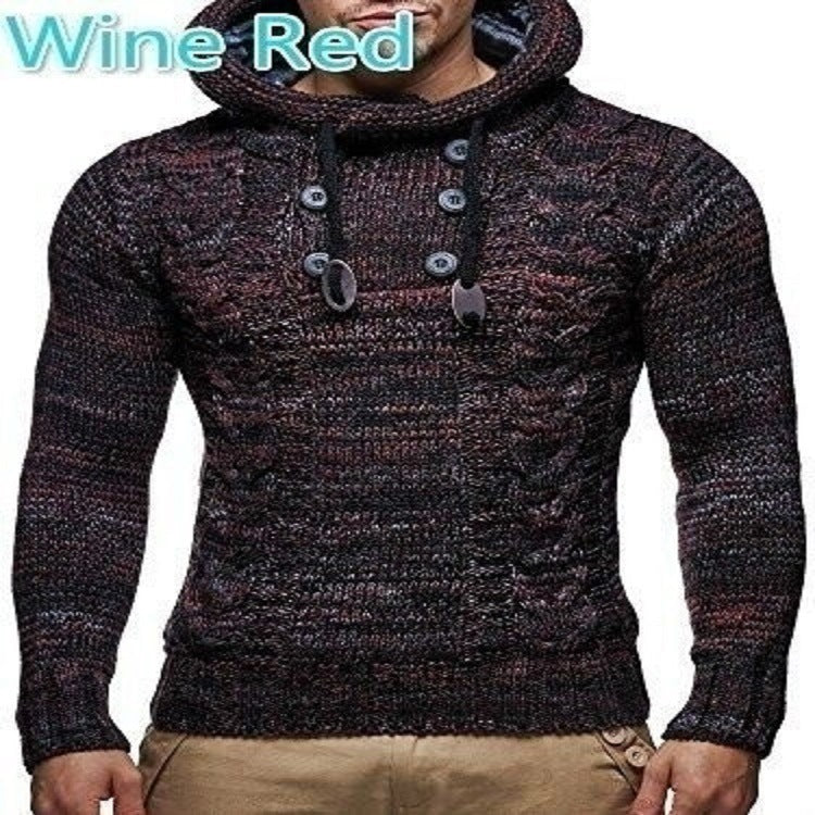 Herren Kapuzenpullover mit strukturiertem Strickmuster Aliams