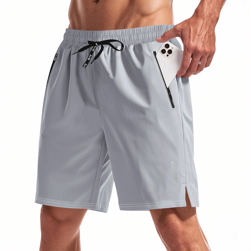 Herren Atmungsaktive Sportshorts mit Seitentaschen und elastischem Bund Aliams