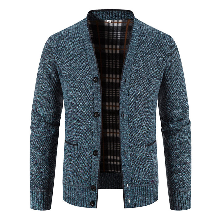 Herren feine Strickjacke mit einzigartigem Rautenmuster Aliams