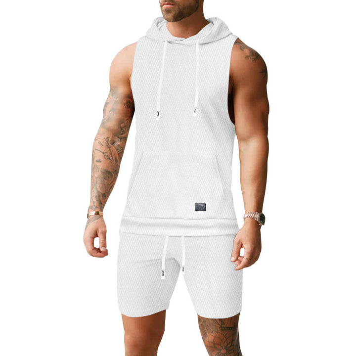 Herren Sportliches Kurzarm-Hoodie-Set Aliams