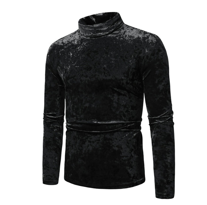 Herren eleganter Rollkragenpullover aus Samt Aliams