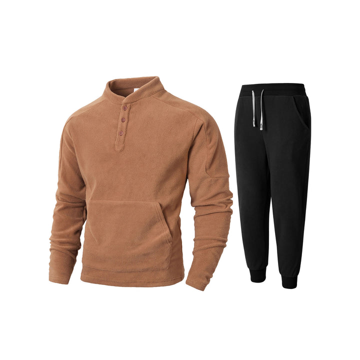 Herren Fleece-Sweatshirt mit hochschließendem Kragen und praktischen Seitentaschen Aliams