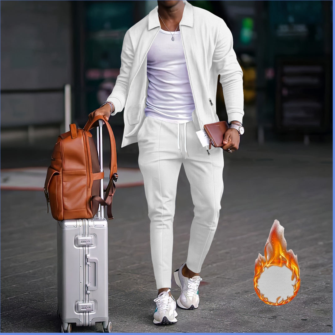 Herren sportliches Freizeitanzug mit strukturiertem Design und elastischem Bund Aliams