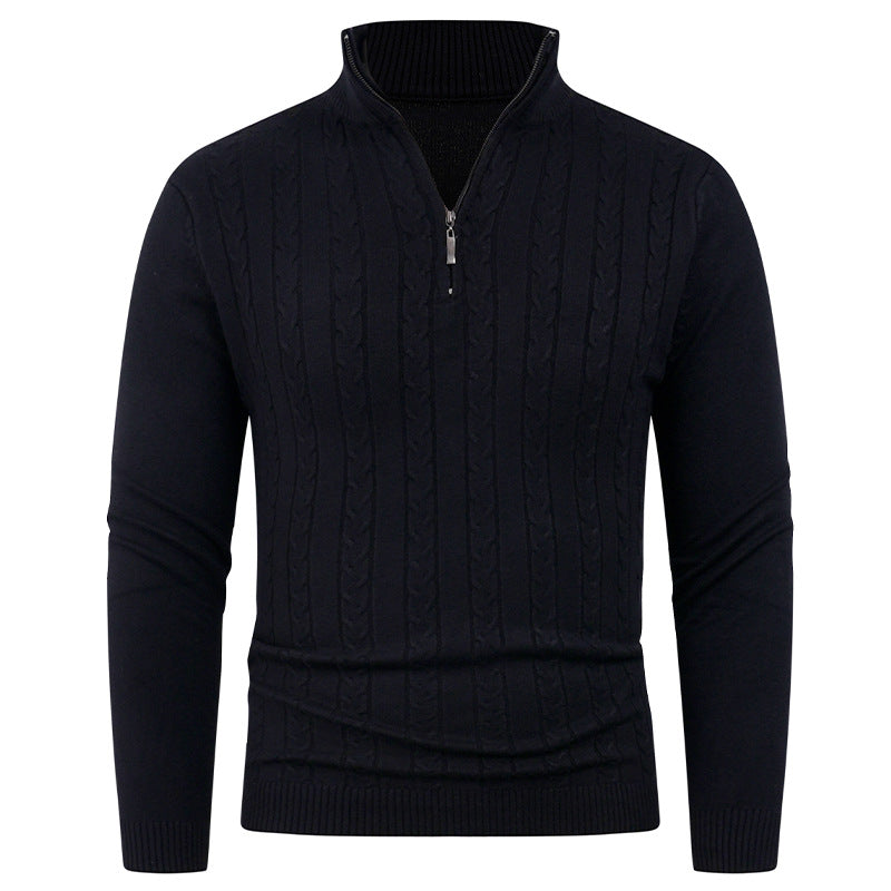 Herren Strukturierter Pullover mit ZIP-Kragen Aliams