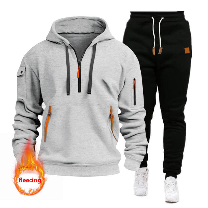 Herren Sportliches Hoodie-Set mit funktionalen Taschen und atmungsaktiven Eigenschaften Aliams