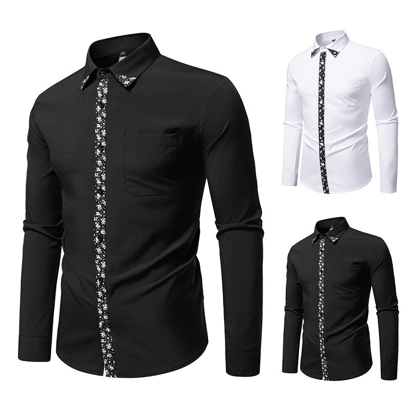 Herren Hemd mit floralem Design und eleganter Knopfleiste Aliams