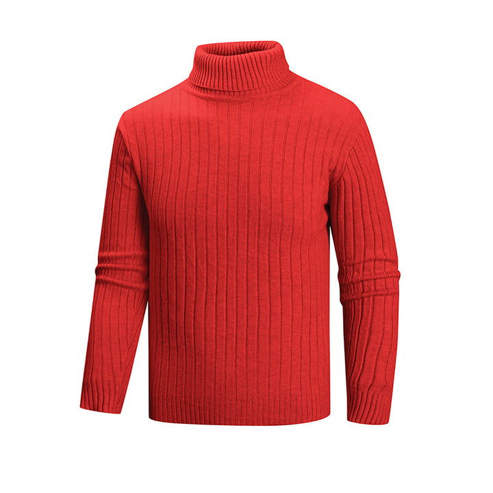 Herren eleganter Pullover mit hohem Kragen und feiner Rippenstruktur Aliams