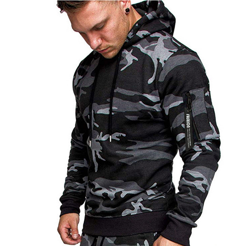 Herren sportlicher Hoodie mit seitlichem Reißverschluss Aliams