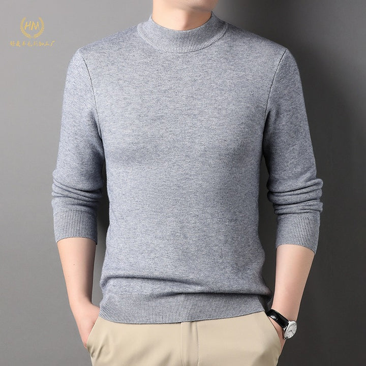 Herren Eleganter Strickpullover mit modernem Stehkragen Aliams