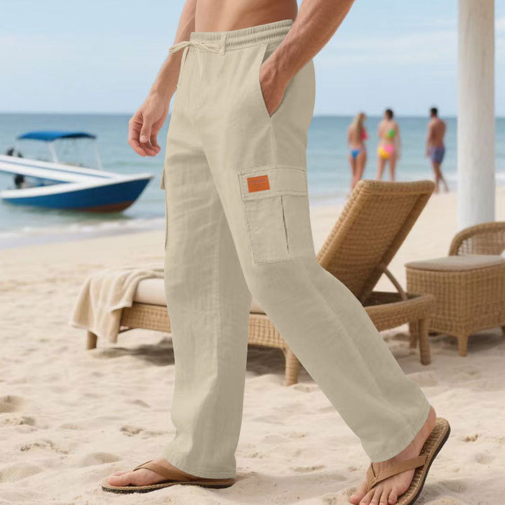 Herren Cargo-Hose mit elastischem Bund und seitlichen Taschen Aliams